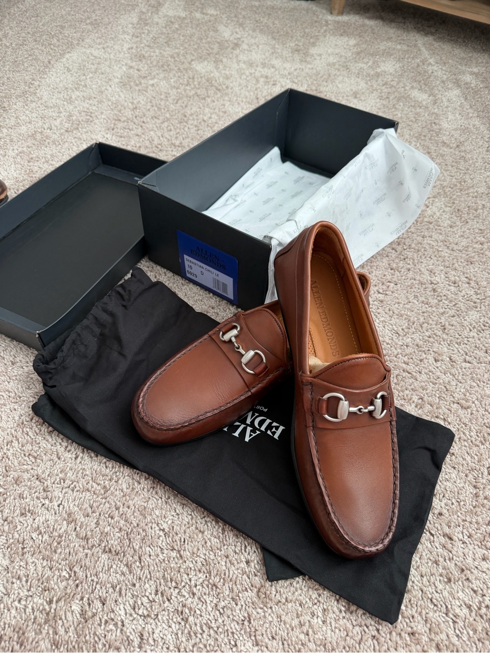 Allen Edmonds Brown Leather Bit Loafers